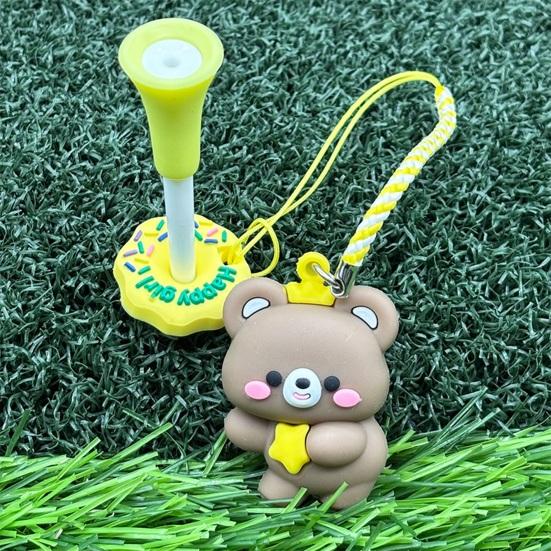 Golf Tee Hanger Plastic Anti Lost Golf Tee Ring with Strap Cartoon Animal Golf Tee Holder Tee Loss Prevention Golf Accessories for Men Women