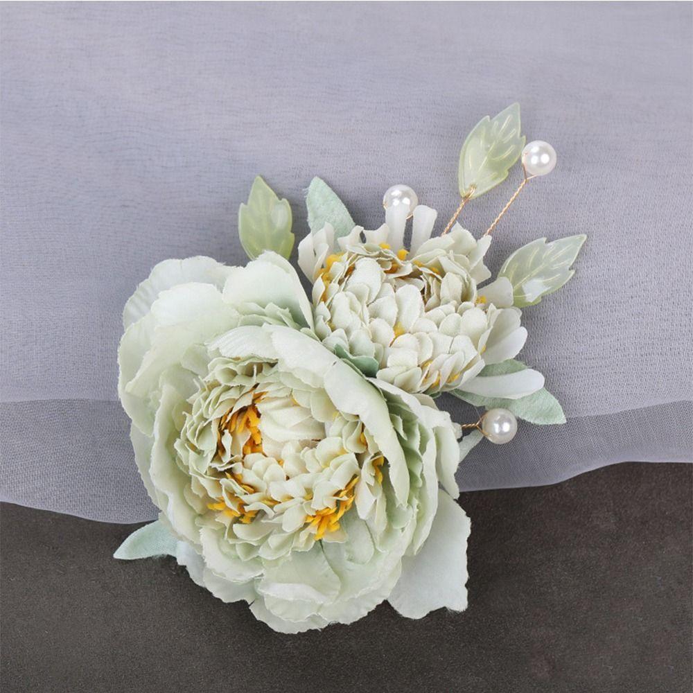 

1 шт., имитация цветка, заколка для волос, старинный костюм, аксессуар для невесты, подружки невесты, аксессуары для укладки волос на свадьбу 1pc зелёный