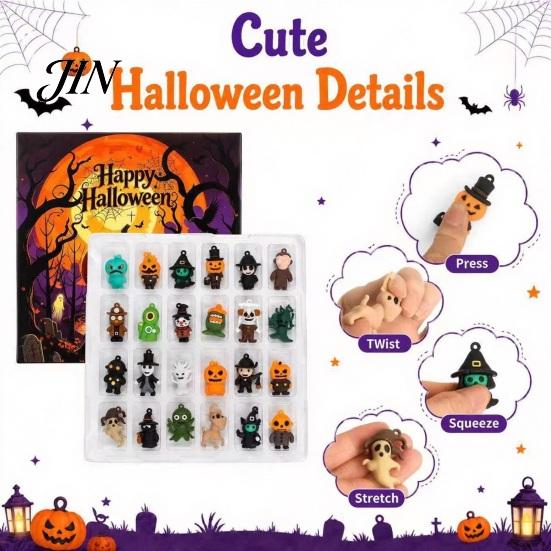 Halloween Countdown Toy Set 2026 Advent Calendar, 24 Day Box with Cute 24-day Calendar Collectible Toys, Spooky Holiday Gift Box, Home Party