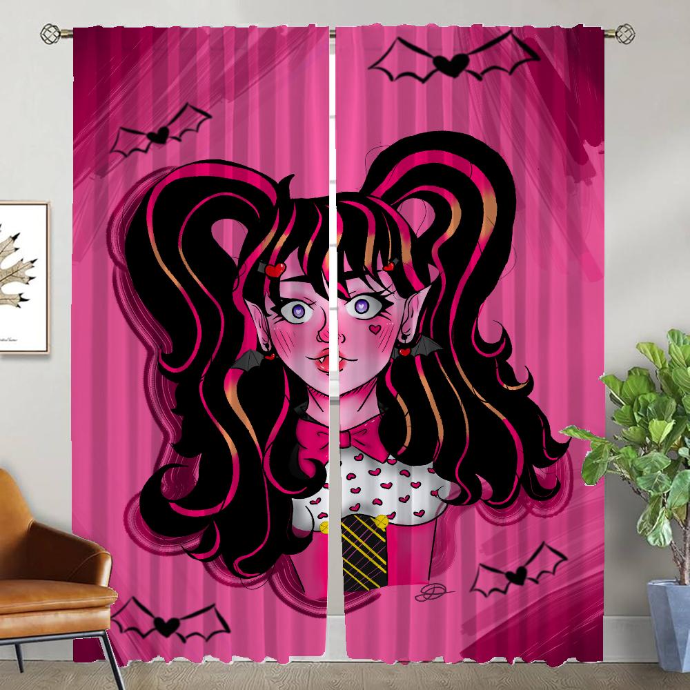 

Оконная штора для комнаты 2 панели Дракулаура шторы для спальни домашний интерьер шторы перегородки жалюзи украшение на Хэллоуин W50xH70cmx2pcs-CL
