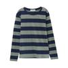 Plus Size Mama w średnim wieku Jesień Luźny T-shirt z długim rękawem Kobiety Odzież wierzchnia Warstwa podstawowa Top w paski
