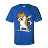 Funny Men's T-Shirt Shiba Inu Dabbing Tops Tees Discount Crew Neck Dance Tshirt Short Sleeve Cotton Casual T Shirt Wholesale