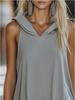 Casual Grey Sleeveless Hoodie Mini Skirt