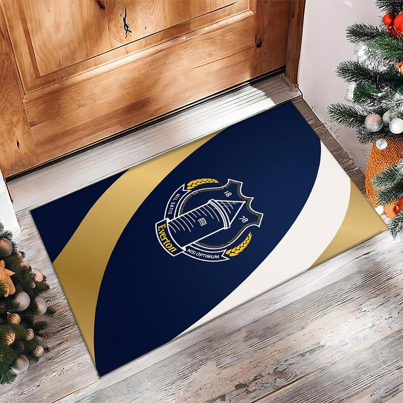 Tappeto in Velluto di Cristallo con Stampa Calcio Everton, Comodo Assorbente d'Acqua Antiscivolo Tappeto per Pavimenti Interni