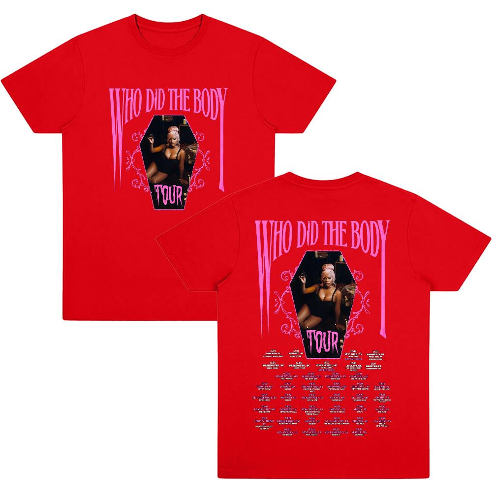 

Monaleo Who Did The Body Tour T Shirts Two Side Graphic Clothes Unisex Cotton Comfort Soft Tee Shirt Casual Short Sleeve Top Y2K XXL