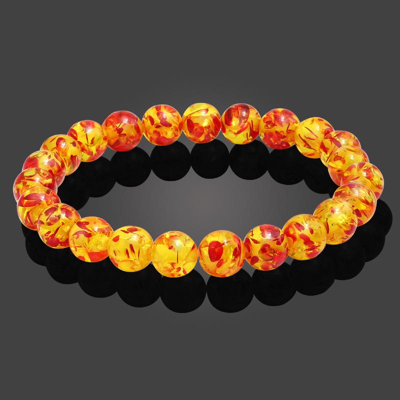 Peacock Purple Agate & Phoenix Bead Yoga Bracelet - 8mm Handcrafted Jewelry