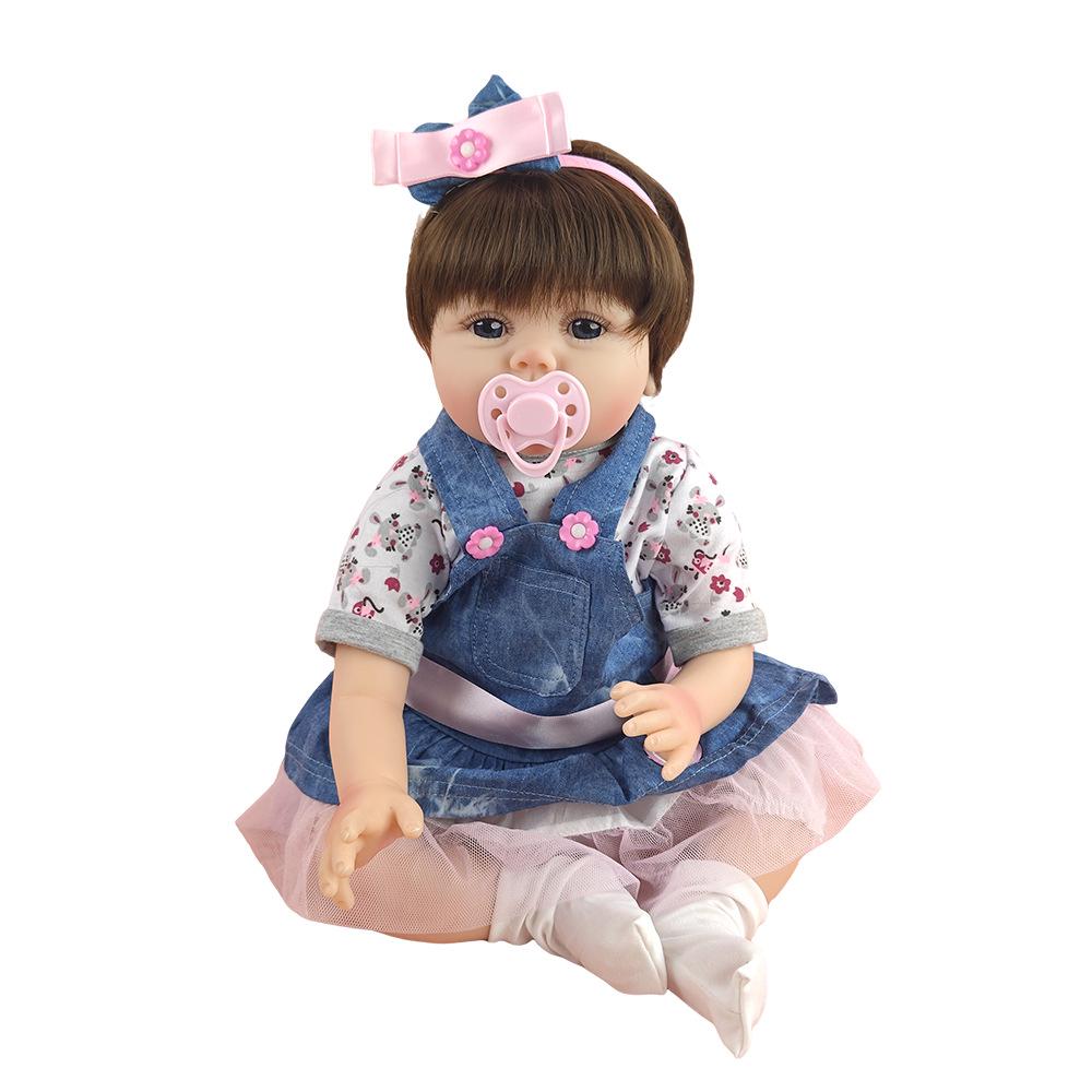 55cm Reborn Doll: Half Silicone, Soft Cotton Body, Realistic Baby Girl Gift