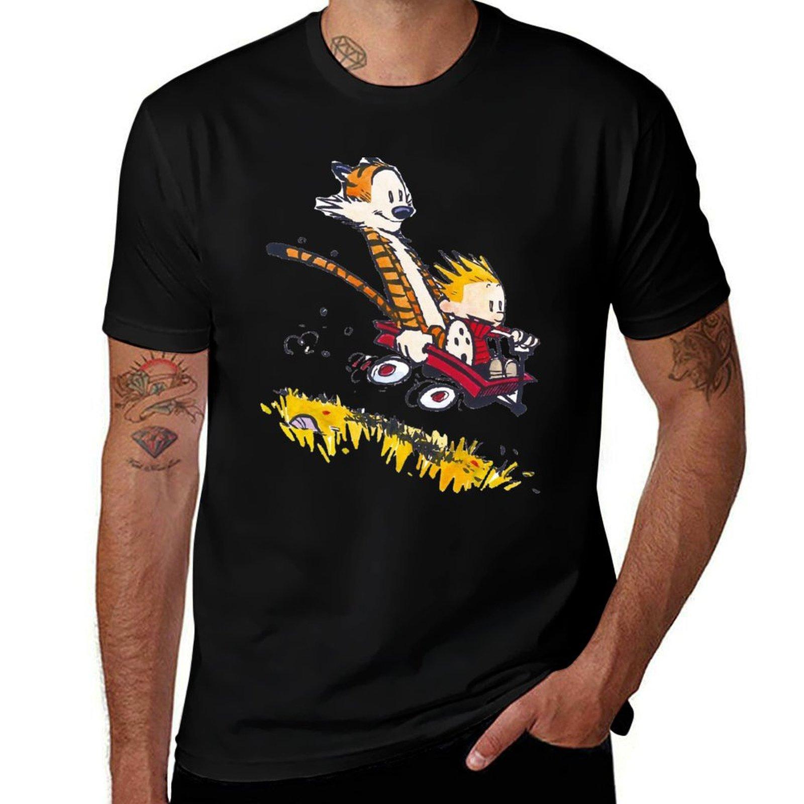 XIXI Fashion Calvin en Hobbes T-shirt zomer top heren t-shirt luxe t-shirt vintage kleding t-shirts voor mannen pak 4XL
