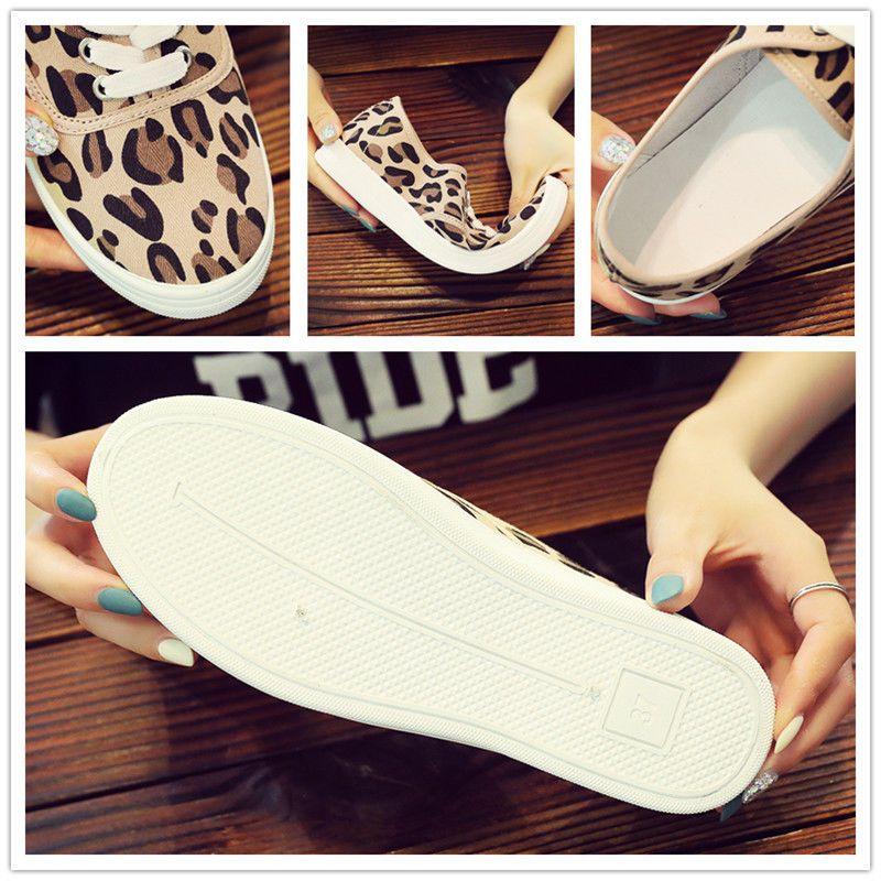 Leopardenmuster Canvas Schuhe für Damen Sommer Dünnes Design Studenten Board Schuhe Damen Freizeitschuhe