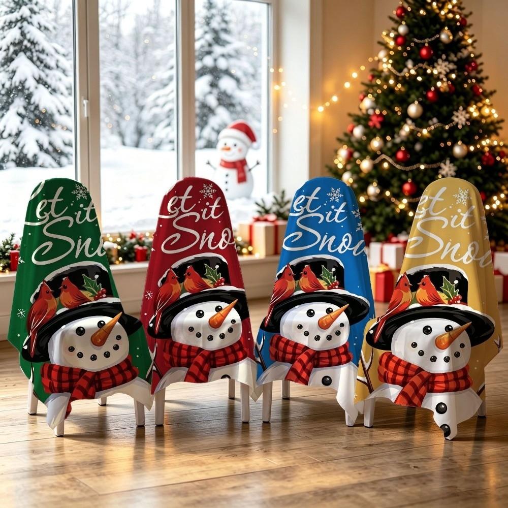 4 pcs Dustproof Chair Protective Sleeves Dwarf Santa Chair Dust Cover New Year Party Decor