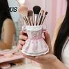 Desk Organizer Bow Dress Pencil Cup, Ceramic Organizer, Cute Makeup Stationery Brush Holder for Girls Room, Office Gift Women