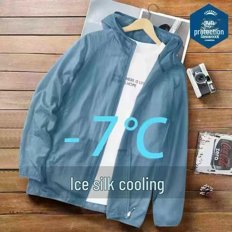 Men's Summer Ice Silk Sun Protection Jacket - Lightweight, Stylish, Outdoor Hooded Raincoat