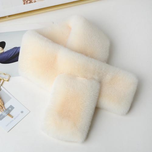 Winter Thick Furry Scarf Female Imitation Rex Rabbit Fur Joker Scarf Set Warm Plush Cross Fur Collar.