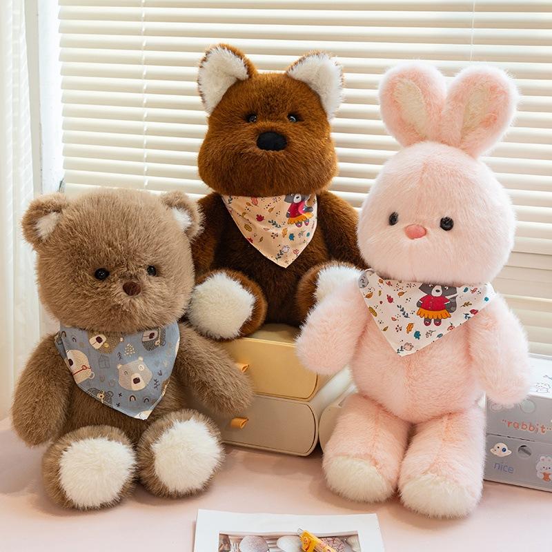 Cute cute animal bear rabbit doll plush toy puppy dog doll children companionship soothing doll