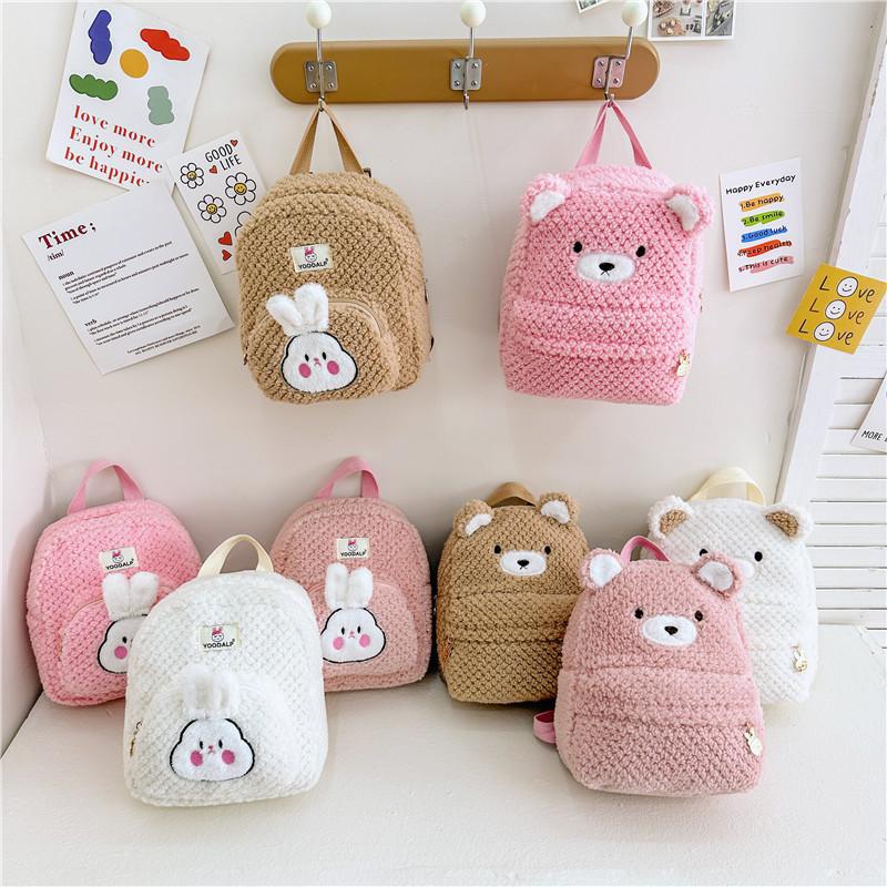 Entzückender Plüsch-Hasen-Rucksack für Kinder mit weichem Komfort und lustigem Design für das Alter von eins bis drei Jahren