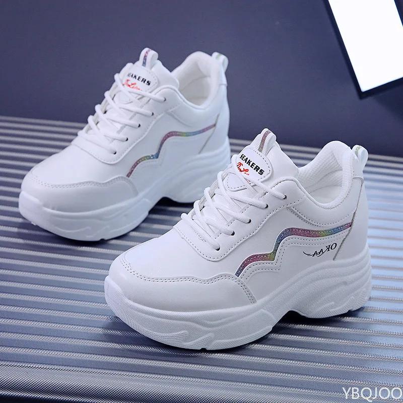 Fashion High Top Women's Sneakers Casual Comfort Vulcanized Shoes Fashion Versatile Leather Shoe Ladies Nonslip Breathable Shoes Zapatos