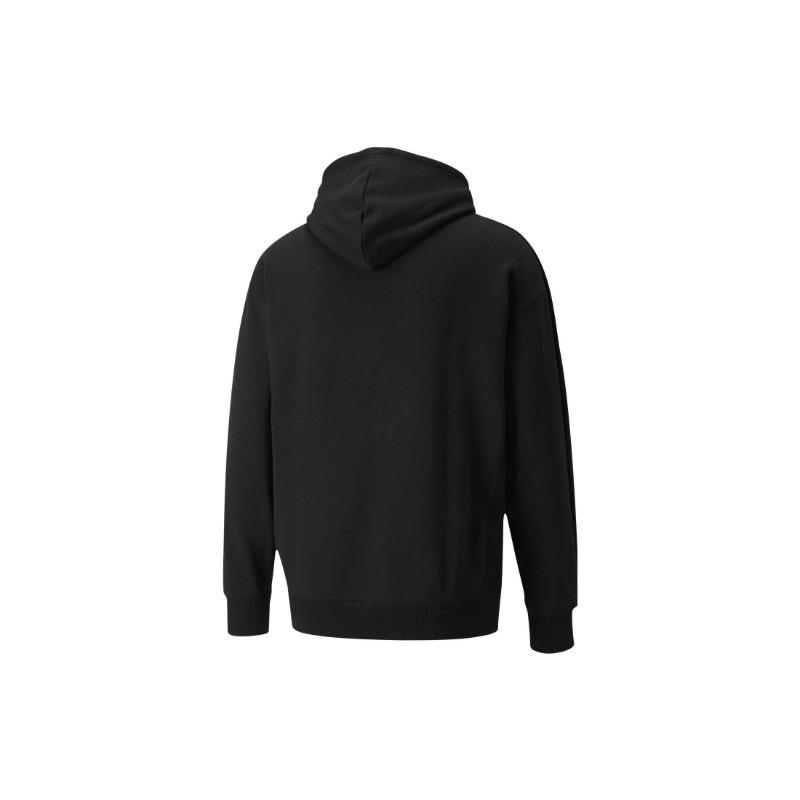 Puma Sudadera con capucha de algodón con cordón y estampado de logotipo Unisex Sudadera con capucha Negra 535374-01
