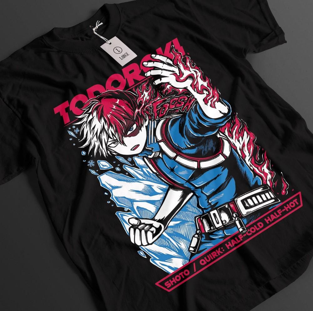My Hero Academia Shirt Shoto Todoroki Tshirt Deku All Might Top MHA Unisex Tee