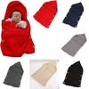 Color Solid Baby Hooded Sleeping Bag Knit Sweater Circle Antichill Buttons