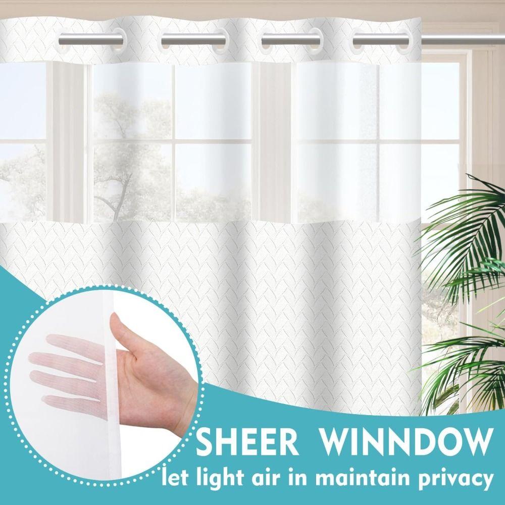 Mit durchsichtigem Oberfenster Hakenloser Duschvorhang Abnehmbarer Badezimmervorhang Badezimmer