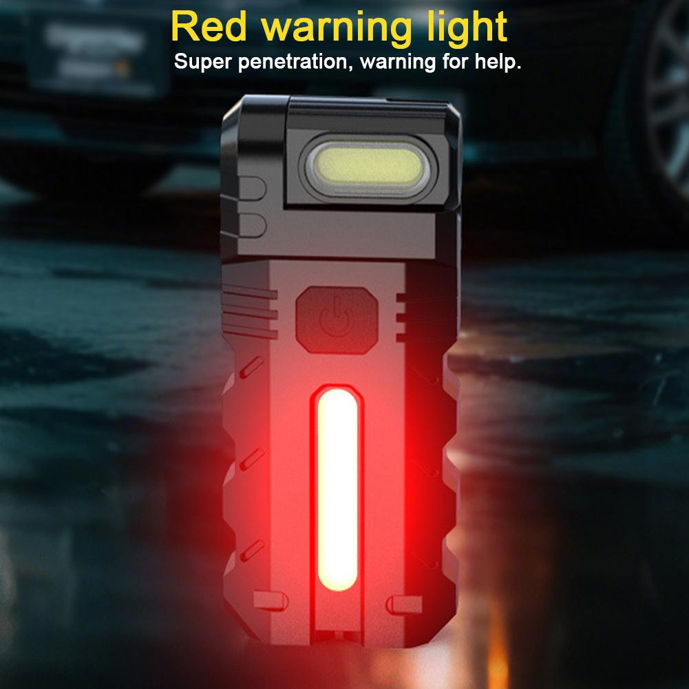 Magnetic LED Flashlight Compact Torch USB Rechargeable EDC Pocket Flashlight Waterproof Portable Work Light for Camping Hiking