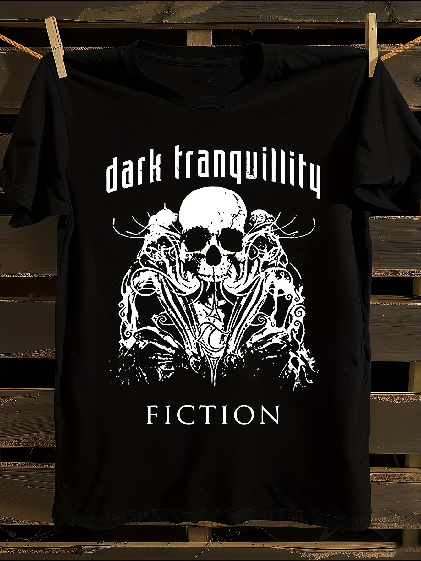 Gothic Dark Tranquillity Skull and Bat Wing Graphic T-shirt XXL