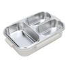 Divided Lunch Box 304 Stainless Steel Leakproof Heatable 3 Compartments Rectangular Food Container 1.2L Capacity