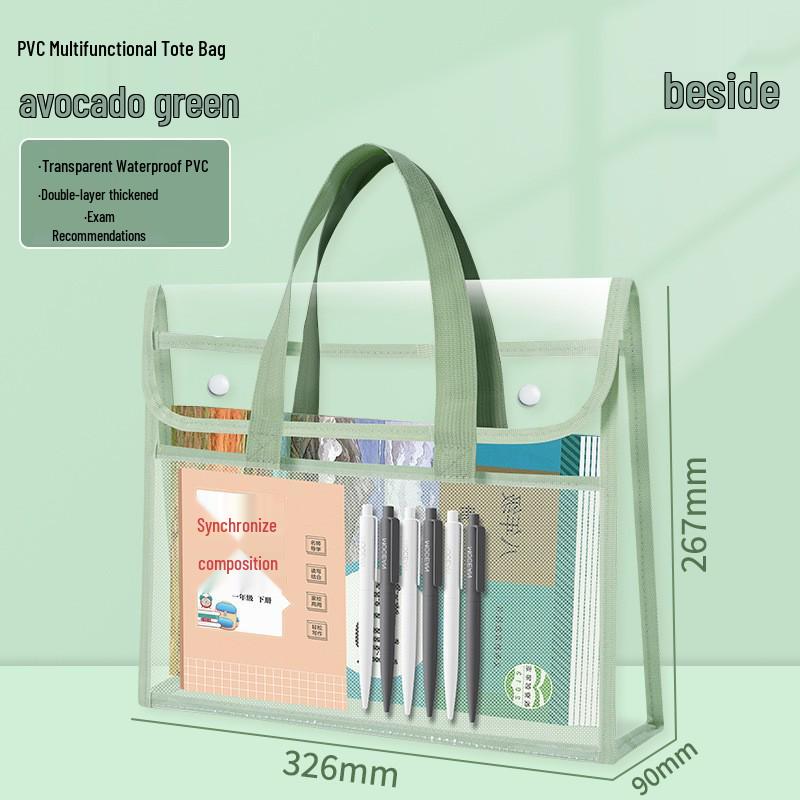 A4 Three-Layer Mesh Document Bag - Large Capacity, Transparent, Student Exam Paper Storage