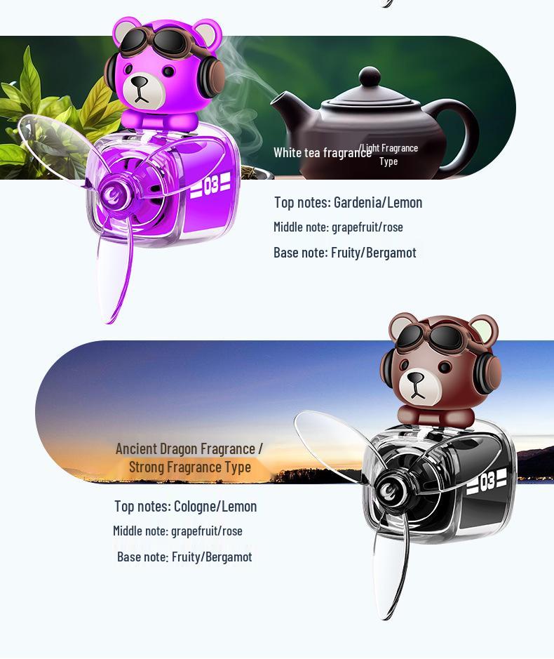 Bear Car Freshener Vent Perfume and Ornament Diffuser Fan