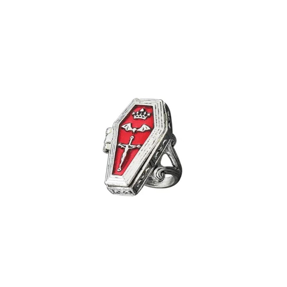 New Simple Retro Niche Trend Crown Punk Jesus Coffin Cross Metal Ring Opening Adjustable Personalized Fashion Party Accessories
