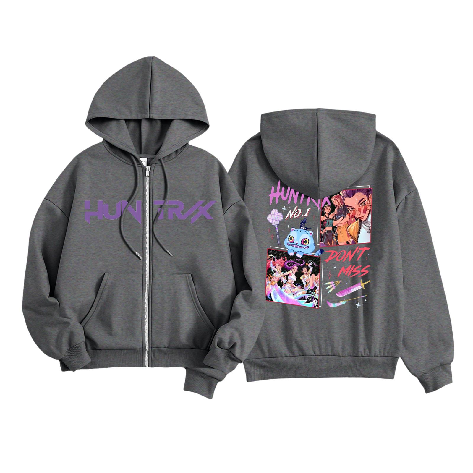 

Детская мода Женская легкая толстовка с длинным рукавом на молнии Толстовка с принтом и карманами 130