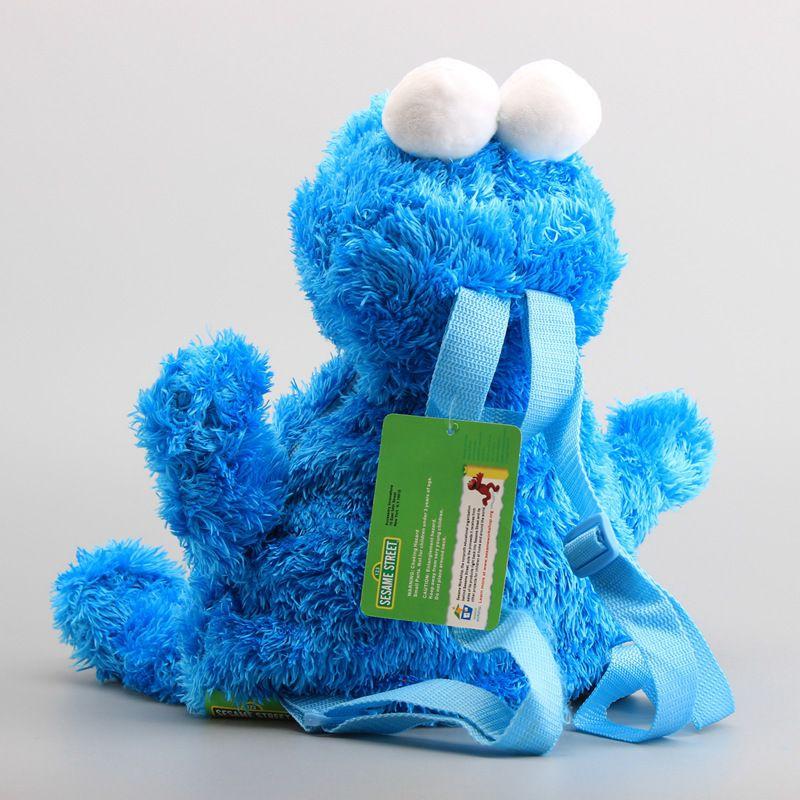 Entzückender Sesamstraßen Plüschrucksack mit Elmo, Krümelmonster und Bibo Design