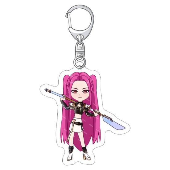 Keychain Pendant 3D Idol Group Design Portable Acrylic Keychain with Metal Lobster Clasp Waterproof Scratch-Proof Key