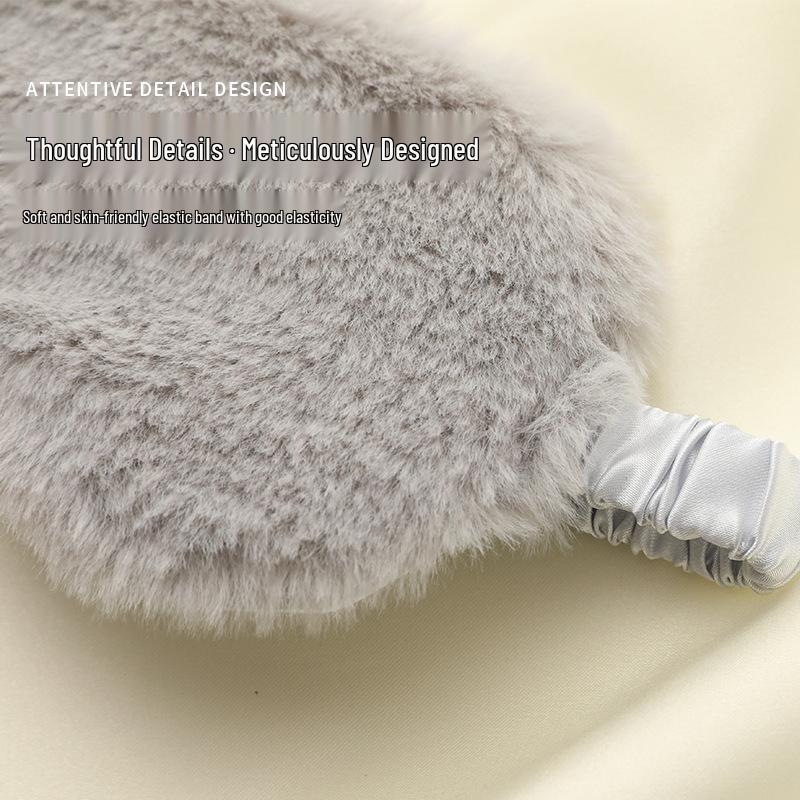Plush Light-Blocking Sleep Mask - Breathable, Skin-Friendly Eye Mask for Autumn/Winter with Ice Pack Feature.