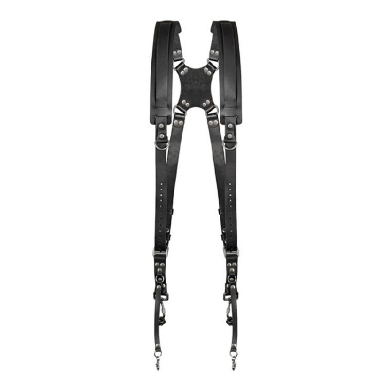 Leather Double Shoulder Harness Multi Camera Strap Shoulder Adjustable for Camera