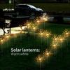Waterproof Solar Powered Outdoor Grass Globe Dandelion Lamp with 2 Modes For Garden Lawn Landscape Lamp Holiday Light