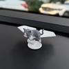 Handcrafted Resin Rotating Plane Car Accessory with Moving Cats Charm Double Purpose Vehicle Office Decoration for Auto