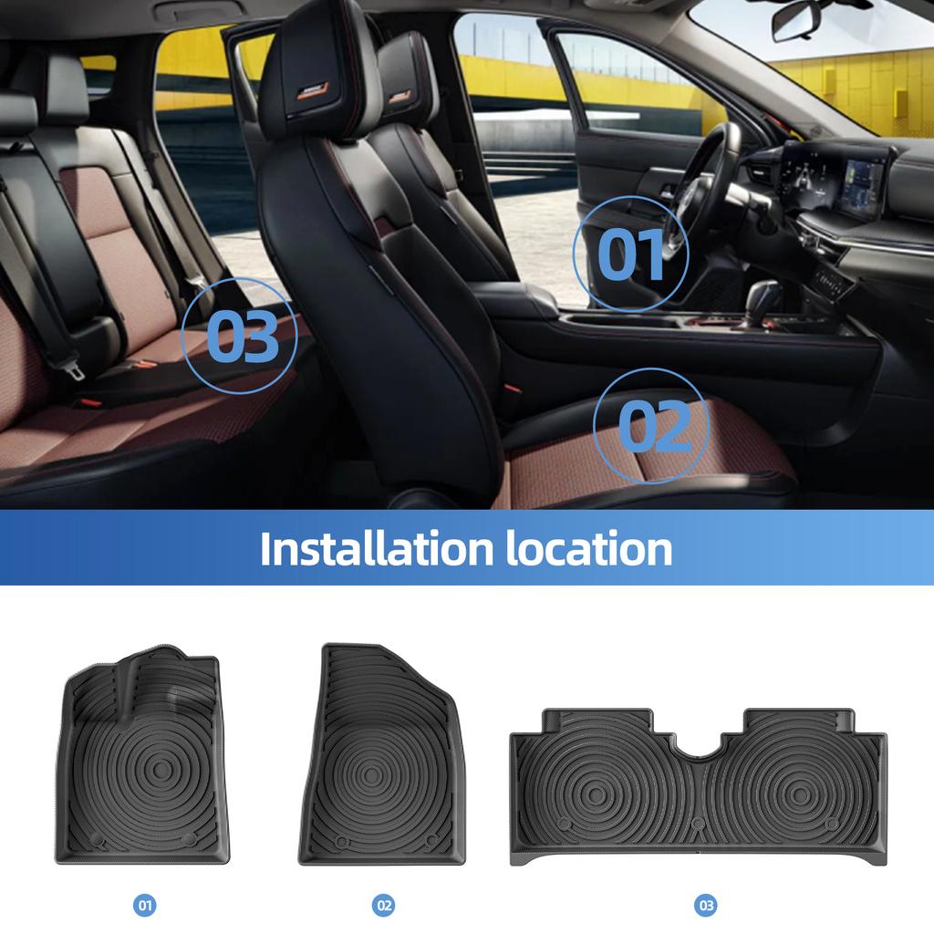 LUCKEASY Left Drive for BYD Dolphin LHD 2024 Glory Edition Car Floor Mats Cargo Liner Trunk Pad TPE 3D Foot Mat All Weather