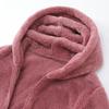 Giacca autunno inverno calda in pile polare con cappuccio a maniche lunghe con cerniera tasche con abbottonatura felpa ispessita cappotto in peluche tinta unita