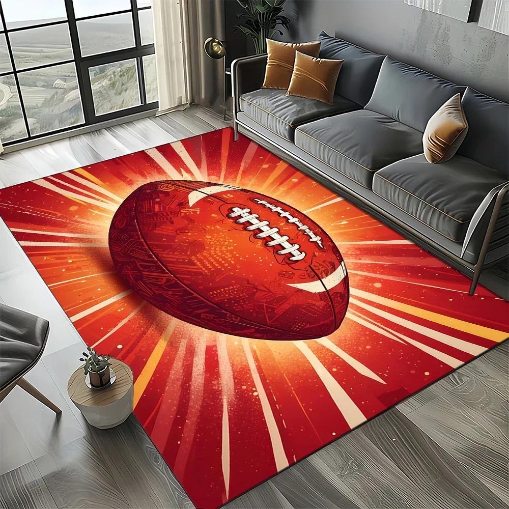

2D American Football Patterned Carpet Living Room Carpet Bedroom Non-slip Mat Game Room Area Rug Floor Mat Home Decoration 40X60CM