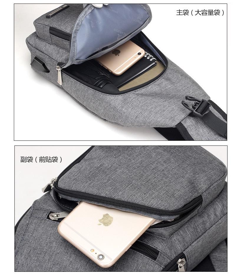 Versatile Crossbody Shoulder Bag For Men With External Usb Port And Front Pocket