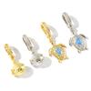 1 Piece Ocean Charms Clear Cubic Zirconia Fish Turtle Clasp Brass 18K Gold Plated Pendant DIY Necklace Keychains Jewelry Making