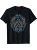 Valhalla Wolf Wolves Nordic Warriors Runes Valknut Symbol- 100% cotton summer short-sleeved O-neck  T-Shirt .