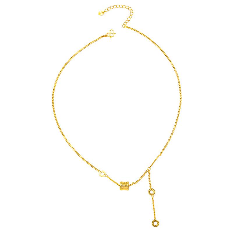 European & American Dragon Scale Waist Tassel Clavicle Chain Women's Sand Gold Necklace - Long-lasting, Colorfast Jewelry.