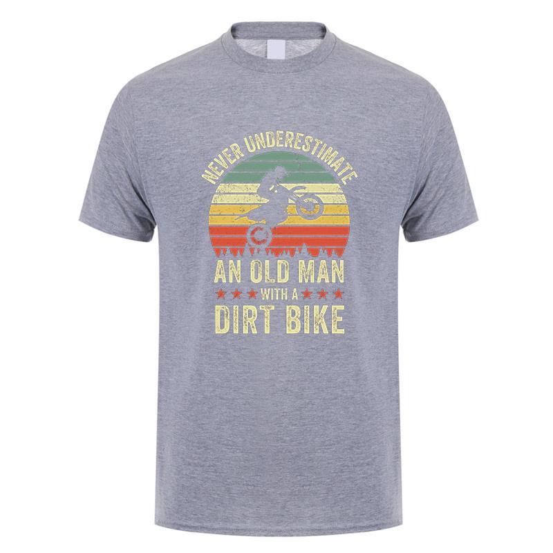 Never Underestimate An Old Unisex With A Dirt Bike Riders Tshirt Unisex Short Sleeve Cotton Tshirts Gift Tees Unisex Tops Dy300