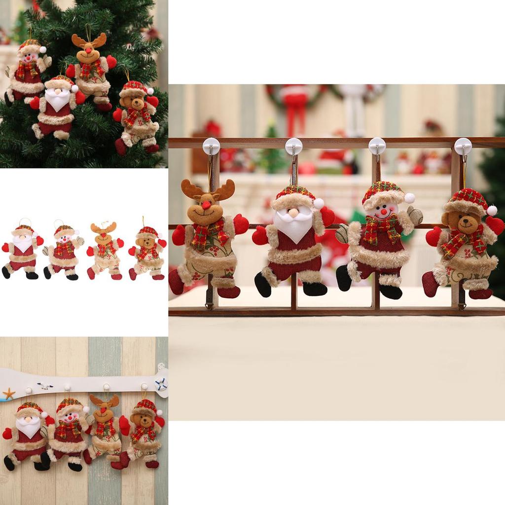 Merry Christmas Dancing Ornaments Featuring Festive Santa Snowman Reindeer Bear Decorations