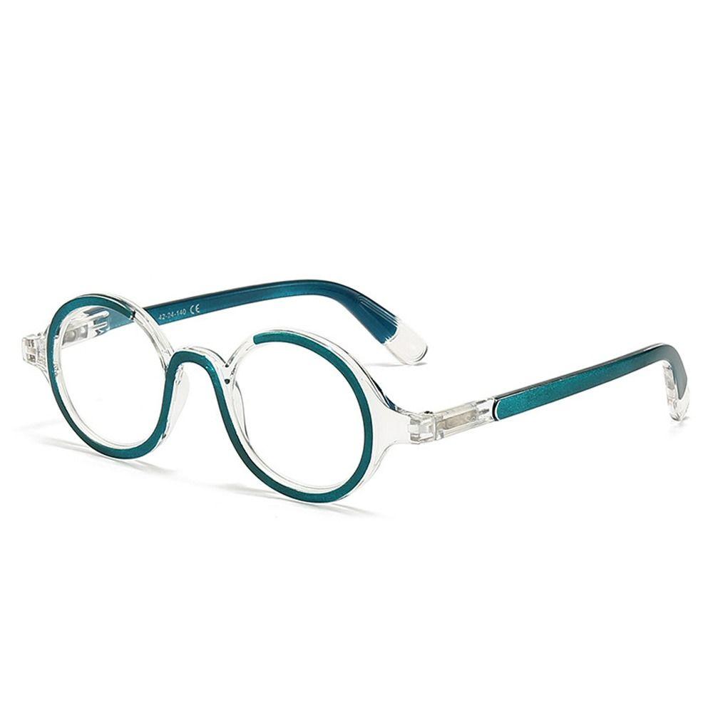 

Vision Care Reading Presbyopia Eyeglasses Round Glasses Frame Spring Leg Presbyopic Eyeglass Hyperopia Ultra Light Resin Anti-Blue Light Eyeglasses Strength 3.5
