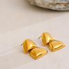 Eetit Smooth Stainless Steel Metal Triangle Drop Earrings 18K Golden Plated High Quality Cast Texture Jewelry Waterproof
