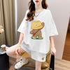 Pure Cotton Short Sleeve Short Pants Suit Women's Summer Plus Size Plus Size Ladies Loose Fashion Casual Sports Style Wear a Set of Fashion