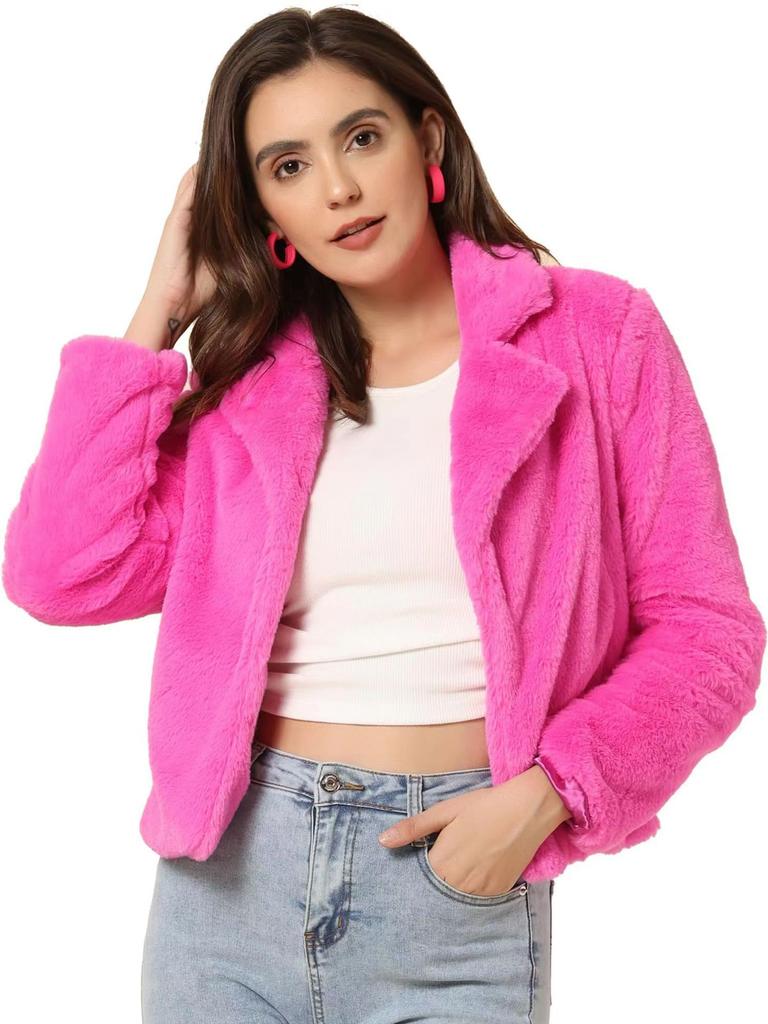 European and American new women's coat fur large size women's autumn and winter short jacket imitation rabbit fur lapel jacket top